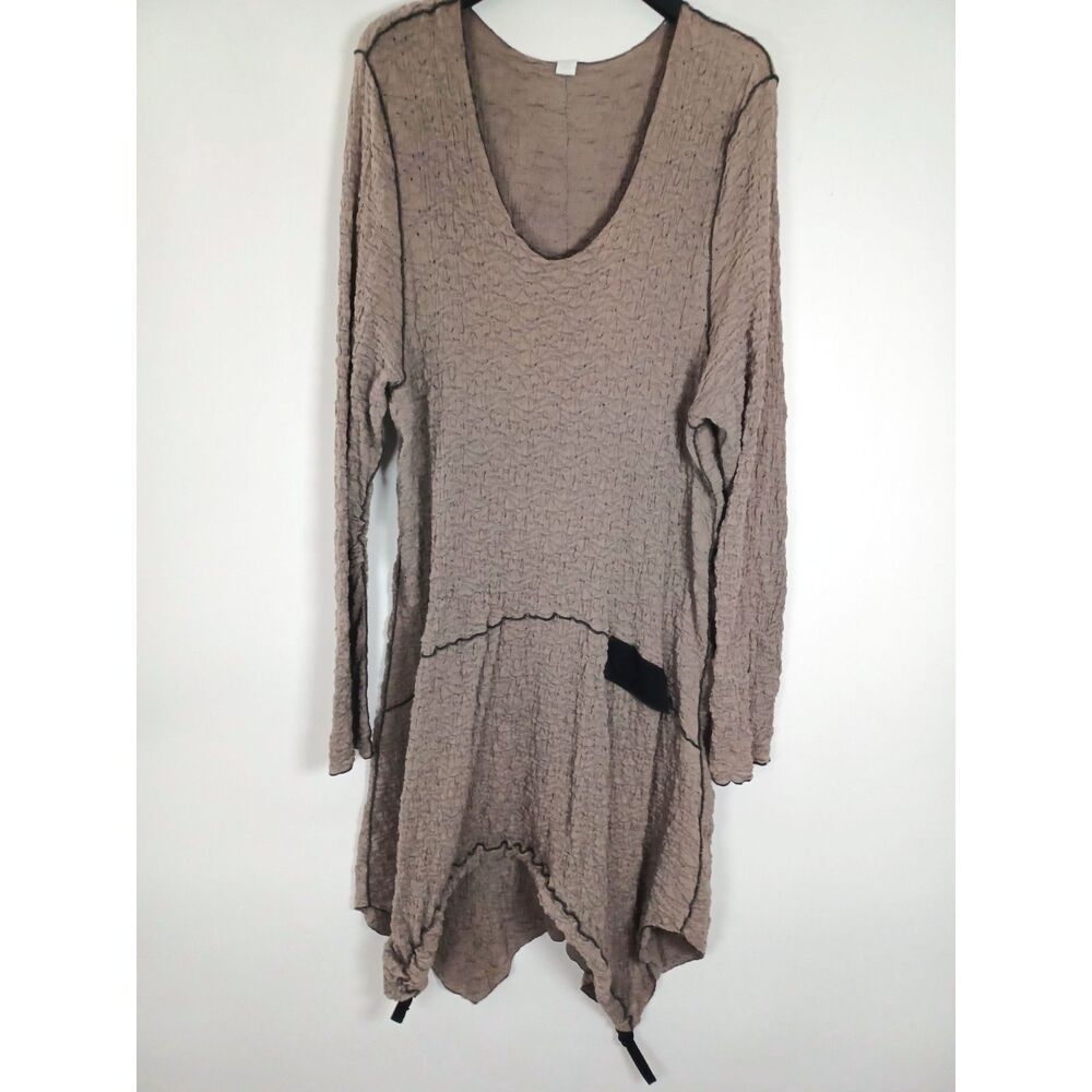 Noblu Top Long Tunic Artsy Pullover Top XL Minimalist Lagenlook Relaxed USA
